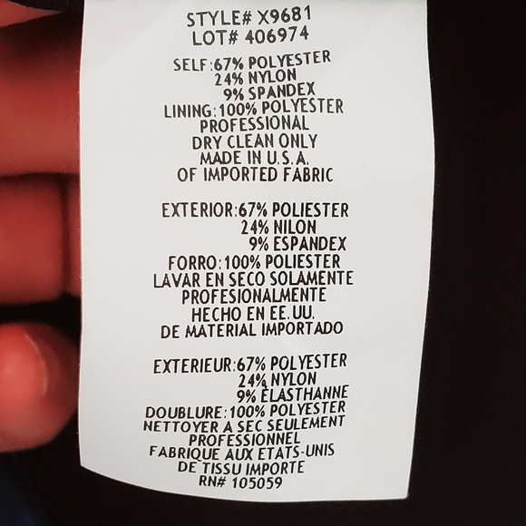 NWT! XSCAPE BY JOANNA CHEN FORMAL SATIN BLAZER SET (WITH CAMISOLE) sx10 - Picture 7 of 7